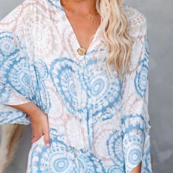 Tye Dye Twist Kimono Maxi Dress - Picture 4 of 5